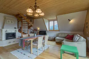 Apartamentai HANKA - svetainė su židiniu