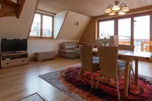 Apartamentai HANKA - svetainė su valgymo zona